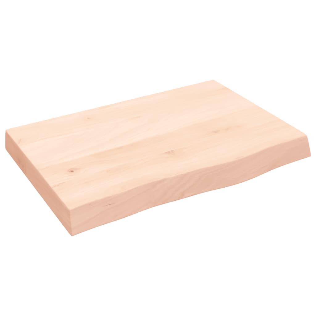 Væghylde 60x40x(2-6) cm massiv eg ubehandlet