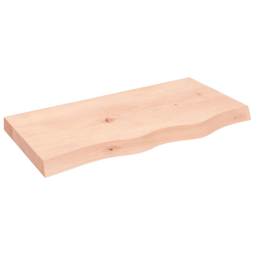 Væghylde 80x40x(2-6) cm massiv eg ubehandlet