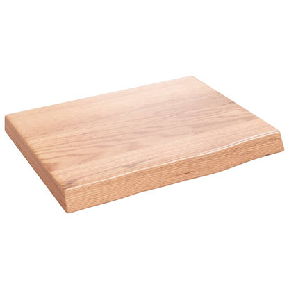 Væghylde Lysebrun 40x30x(2-4) cm Massiv Eg Behandlet