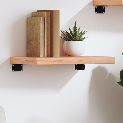 Væghylde Lysebrun 40x30x(2-4) cm Massiv Eg Behandlet