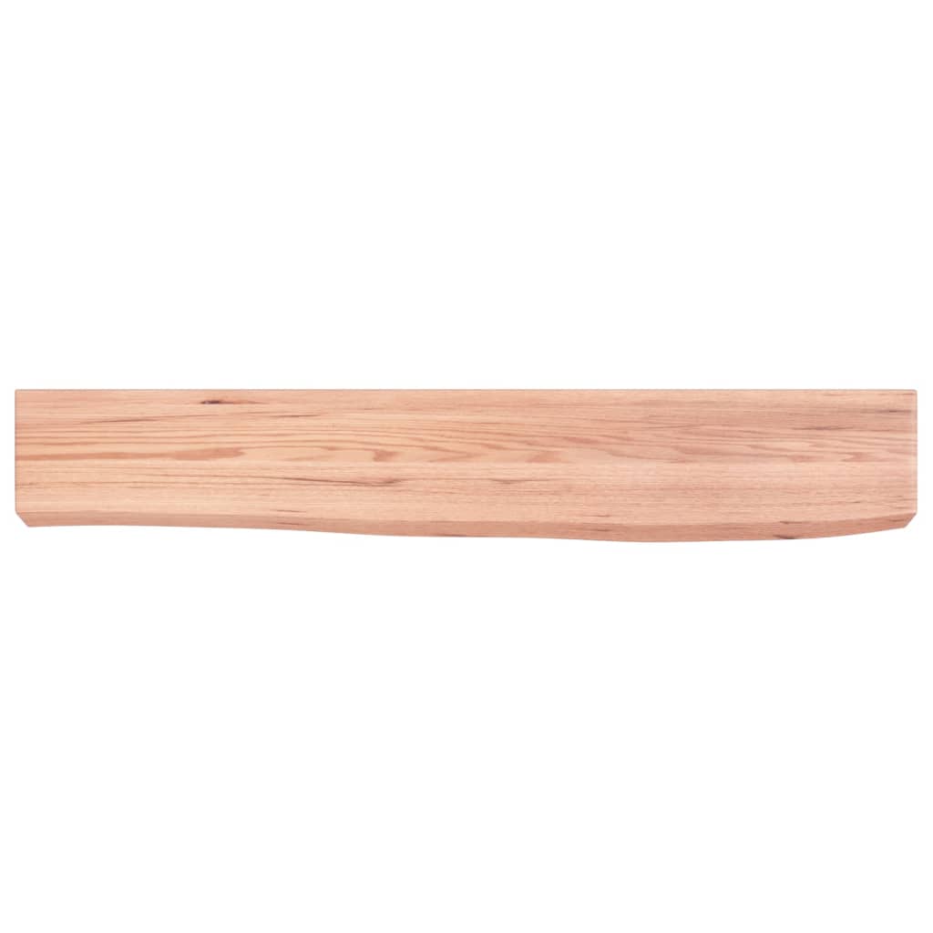 Wandregal Hellbraun 60x10x6 cm Massivholz Eiche Behandelt