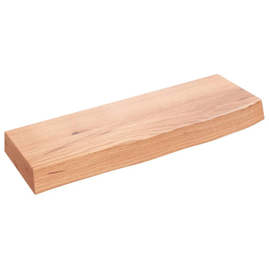 Wandregal Hellbraun 60x20x6 cm Massivholz Eiche Behandelt