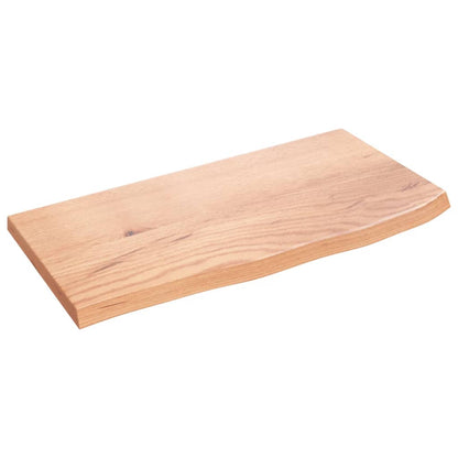 Væghylde Lysebrun 60x30x2 cm Massiv Eg Behandlet