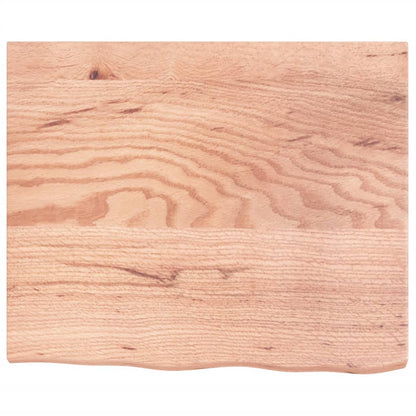 Wandregal Hellbraun 60x50x(2-4) cm Massivholz Eiche Behandelt