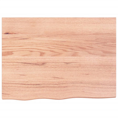 Wandregal Hellbraun 80x60x2 cm Massivholz Eiche Behandelt