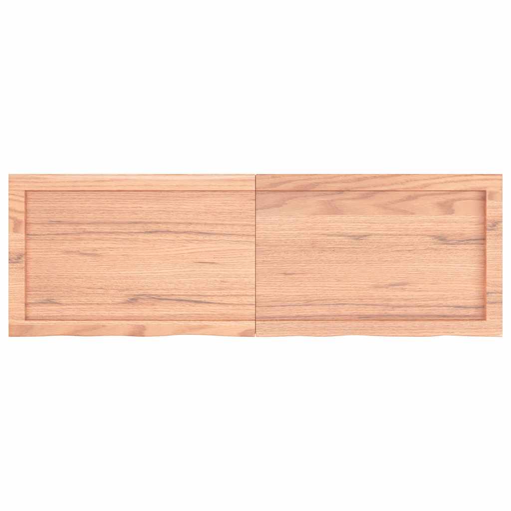 Wandregal Hellbraun 120x40x(2-4) cm Massivholz Eiche Behandelt