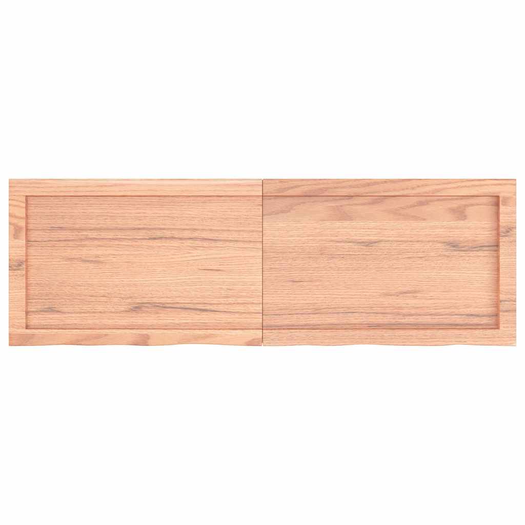 Wandregal Hellbraun 120x40x(2-6) cm Massivholz Eiche Behandelt