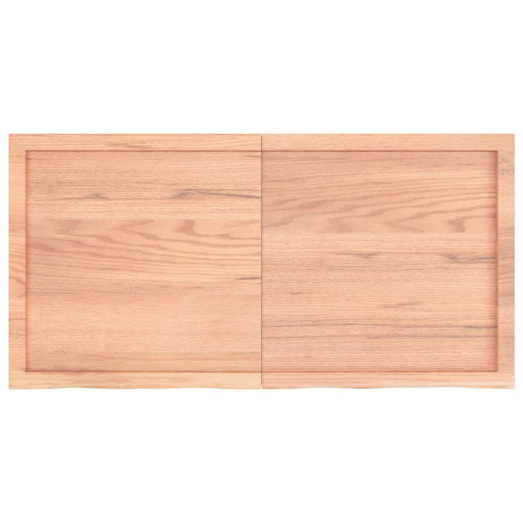 Wandregal Hellbraun 120x60x(2-4) cm Massivholz Eiche Behandelt