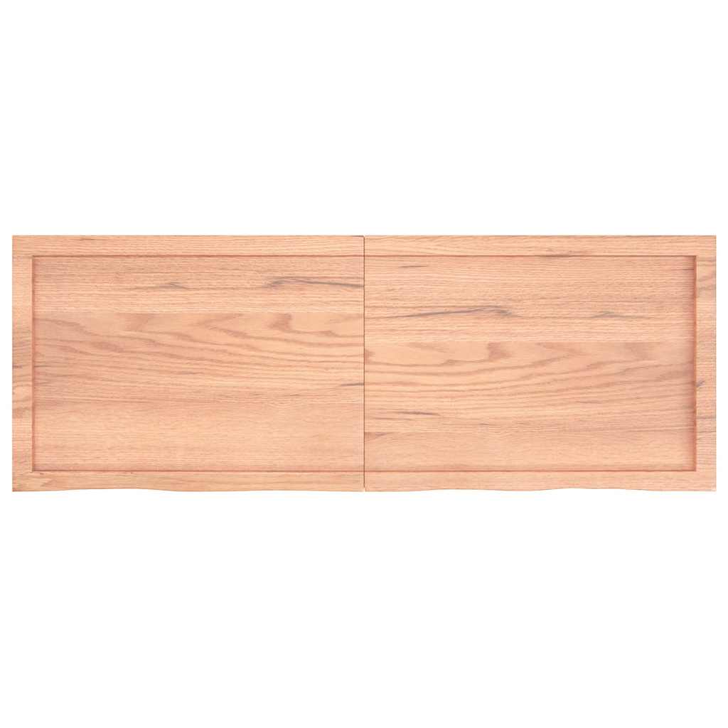 Wandregal Hellbraun 140x50x(2-4) cm Massivholz Eiche Behandelt