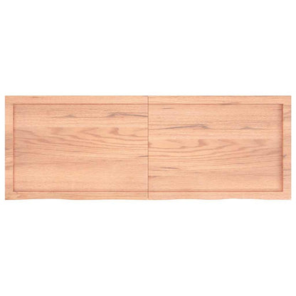 Wandregal Hellbraun 140x50x(2-4) cm Massivholz Eiche Behandelt