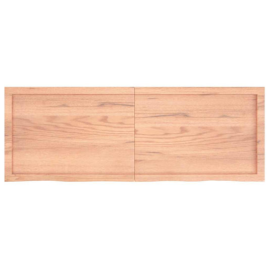 Wandregal Hellbraun 140x50x(2-4) cm Massivholz Eiche Behandelt