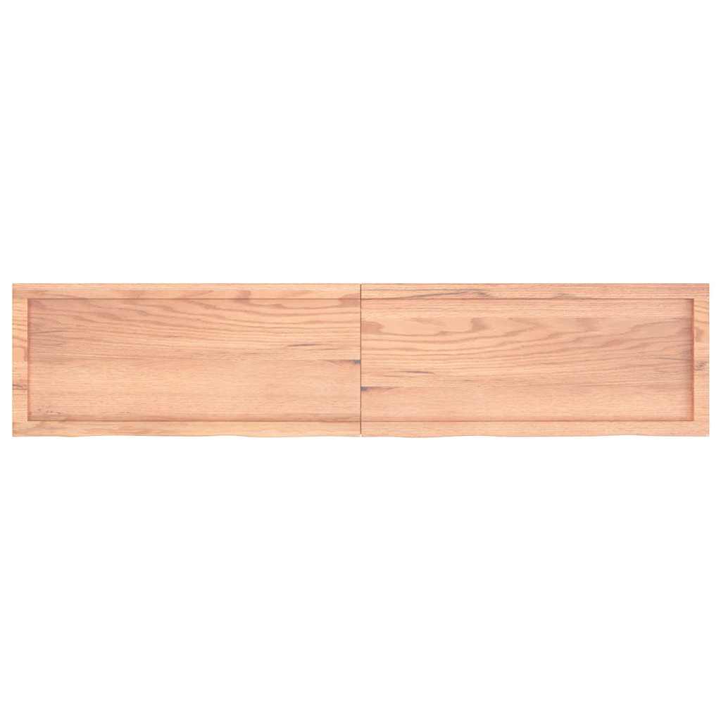 Wandregal Hellbraun 180x40x(2-6) cm Massivholz Eiche Behandelt