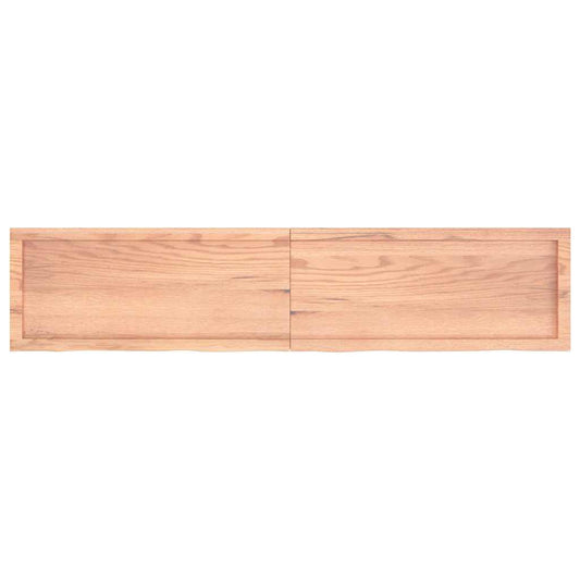 Wandregal Hellbraun 180x40x(2-6) cm Massivholz Eiche Behandelt