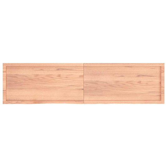 Wandregal Hellbraun 200x50x(2-6) cm Massivholz Eiche Behandelt