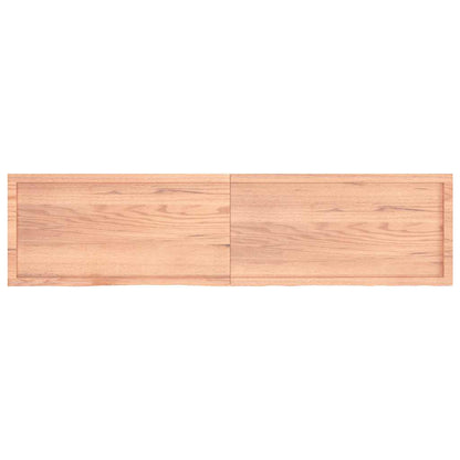 Wandregal Hellbraun 200x50x(2-6) cm Massivholz Eiche Behandelt