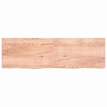 Wandregal Hellbraun 200x60x(2-4) cm Massivholz Eiche Behandelt