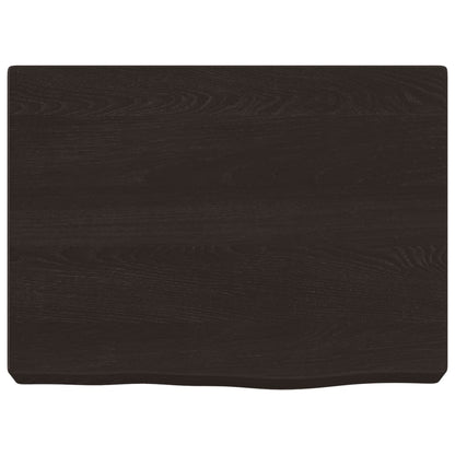 Væghylde Mørkebrun 40x30x(2-4) cm Massiv Eg Behandlet