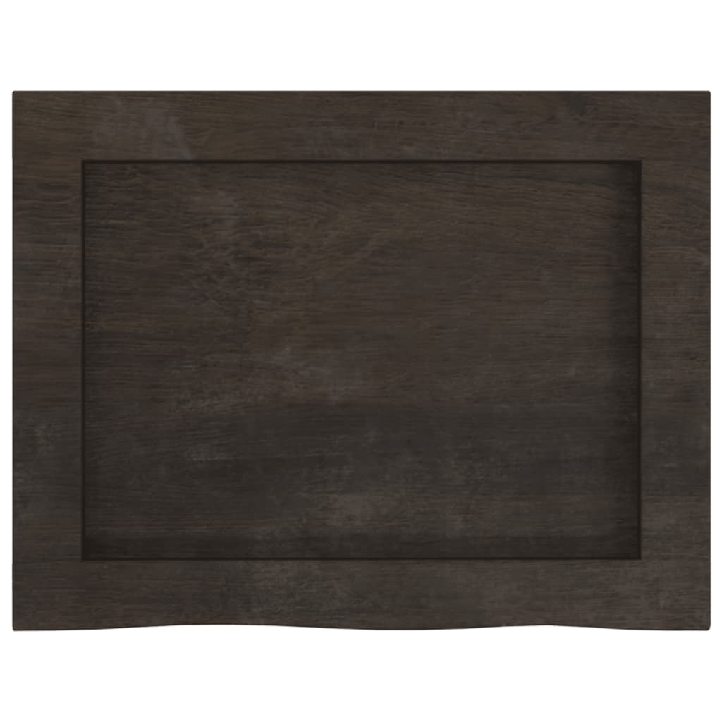 Væghylde Mørkebrun 40x30x(2-4) cm Massiv Eg Behandlet