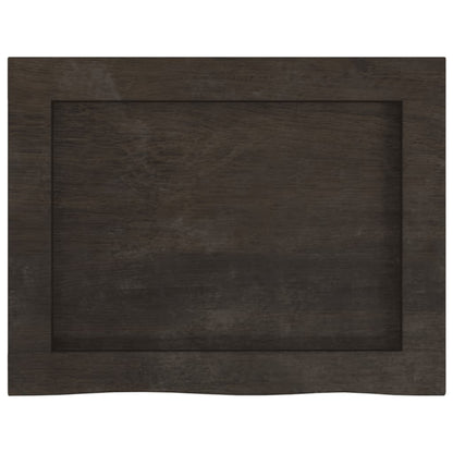 Væghylde Mørkebrun 40x30x(2-4) cm Massiv Eg Behandlet
