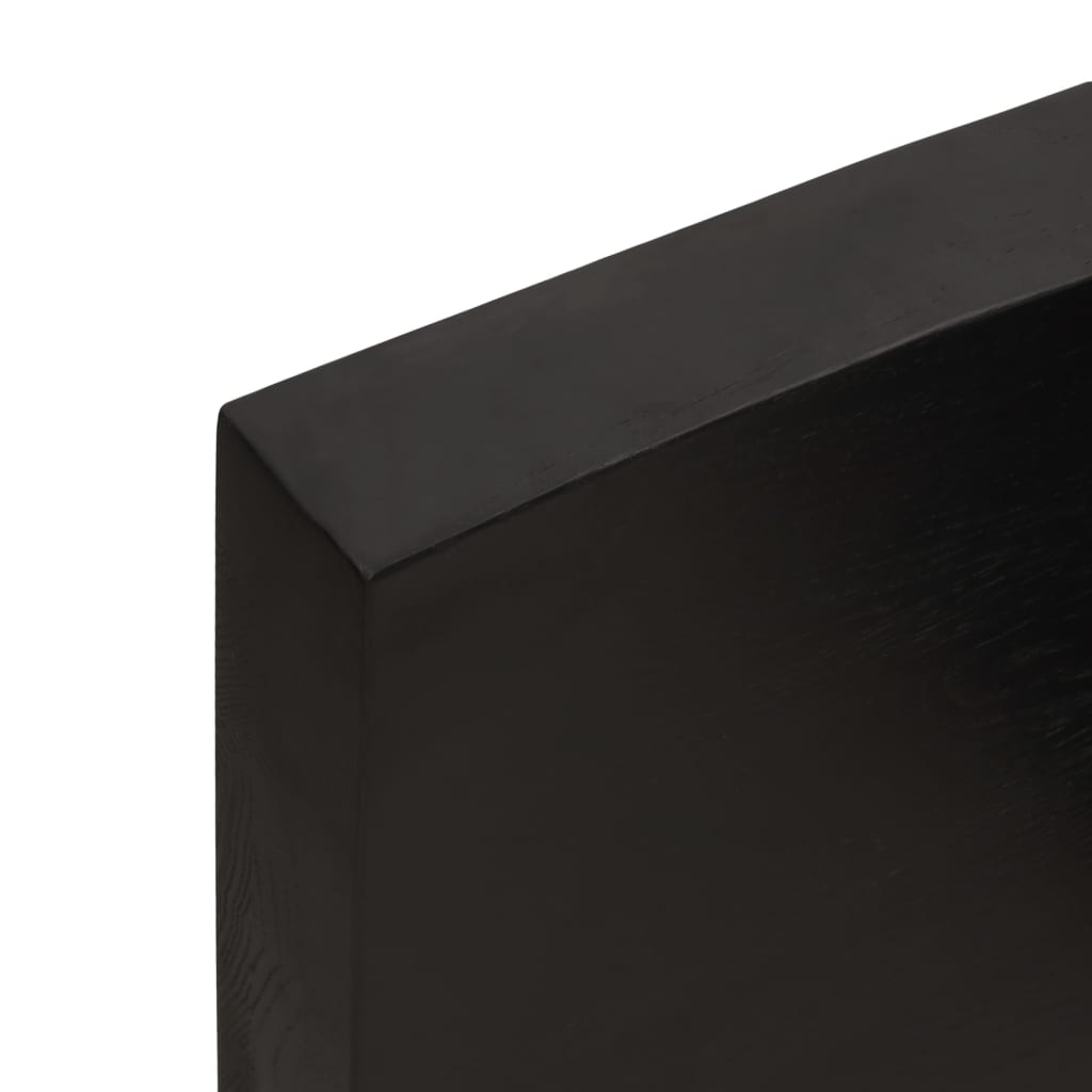 Væghylde Mørkebrun 40x30x(2-4) cm Massiv Eg Behandlet