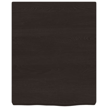 Wandregal Dunkelbraun 40x50x(2-6) cm Massivholz Eiche Behandelt