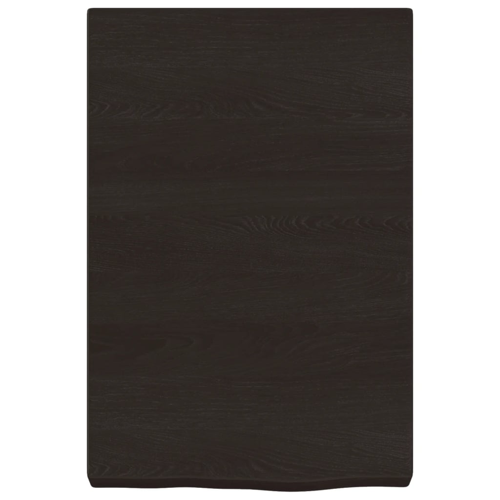 Væghylde Mørkebrun 40x60x(2-6) cm Massiv Eg Behandlet
