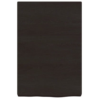 Væghylde Mørkebrun 40x60x(2-6) cm Massiv Eg Behandlet