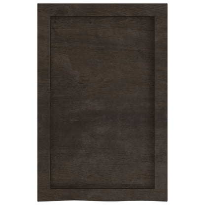 Væghylde Mørkebrun 40x60x(2-6) cm Massiv Eg Behandlet