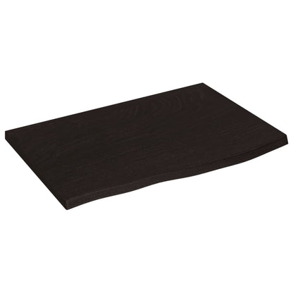 Væghylde Mørkebrun 60x40x2 cm Massiv Eg Behandlet