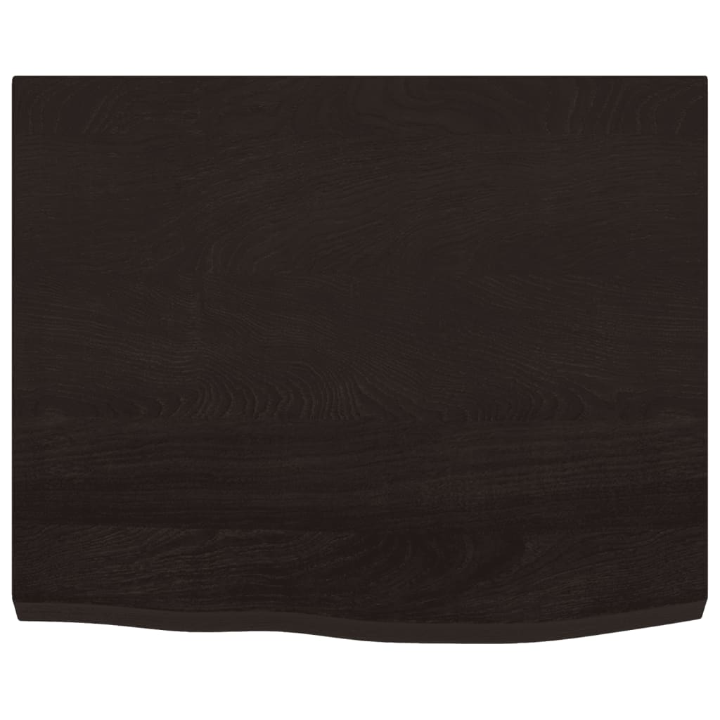 Wandregal Dunkelbraun 60x50x(2-4) cm Massivholz Eiche Behandelt