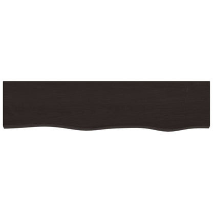 Wandregal Dunkelbraun 80x20x2 cm Massivholz Eiche Behandelt