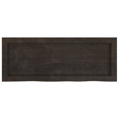Wandregal Dunkelbraun 80x30x(2-6) cm Massivholz Eiche Behandelt