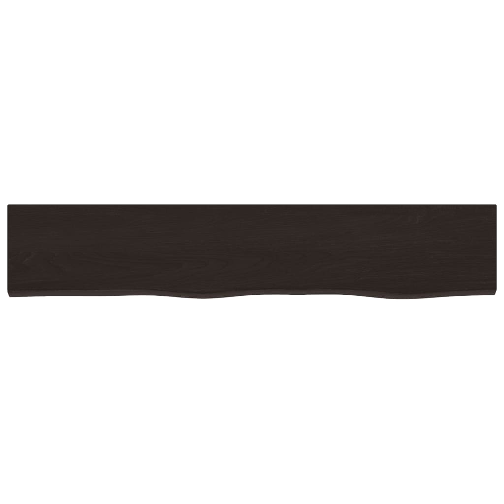 Wandregal Dunkelbraun 100x20x6 cm Massivholz Eiche Behandelt