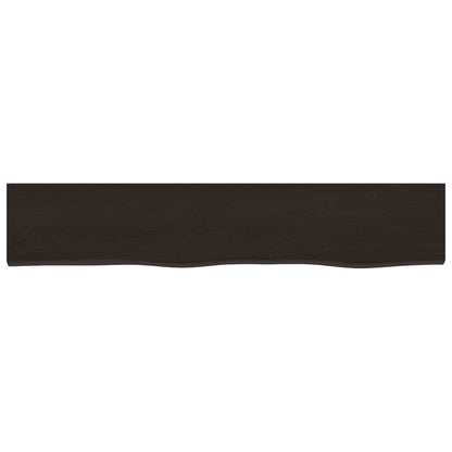 Wandregal Dunkelbraun 100x20x6 cm Massivholz Eiche Behandelt