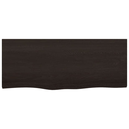 Wandregal Dunkelbraun 100x40x(2-4)cm Massivholz Eiche Behandelt