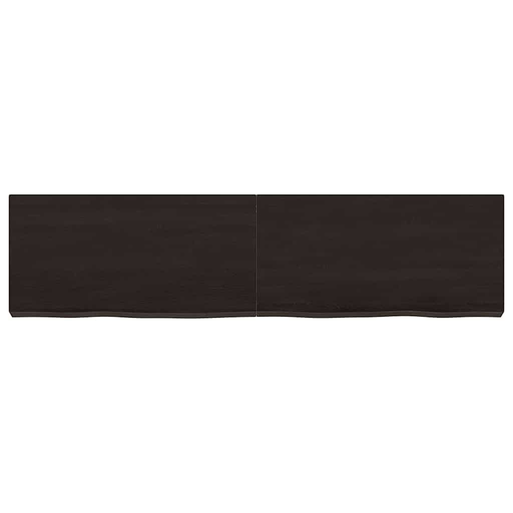 Wandregal Dunkelbraun 120x30x(2-6)cm Massivholz Eiche Behandelt