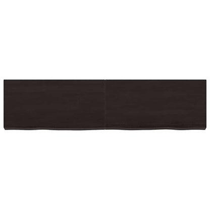Wandregal Dunkelbraun 120x30x(2-6)cm Massivholz Eiche Behandelt