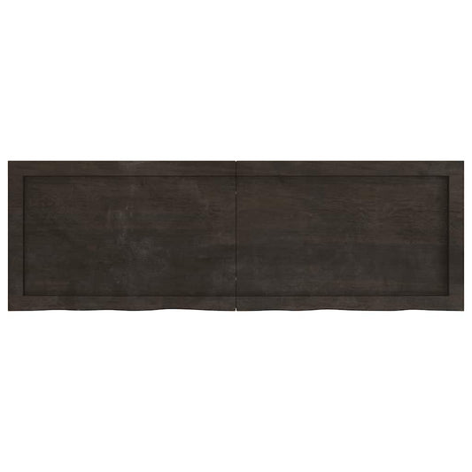 Wandregal Dunkelbraun 120x40x(2-4)cm Massivholz Eiche Behandelt