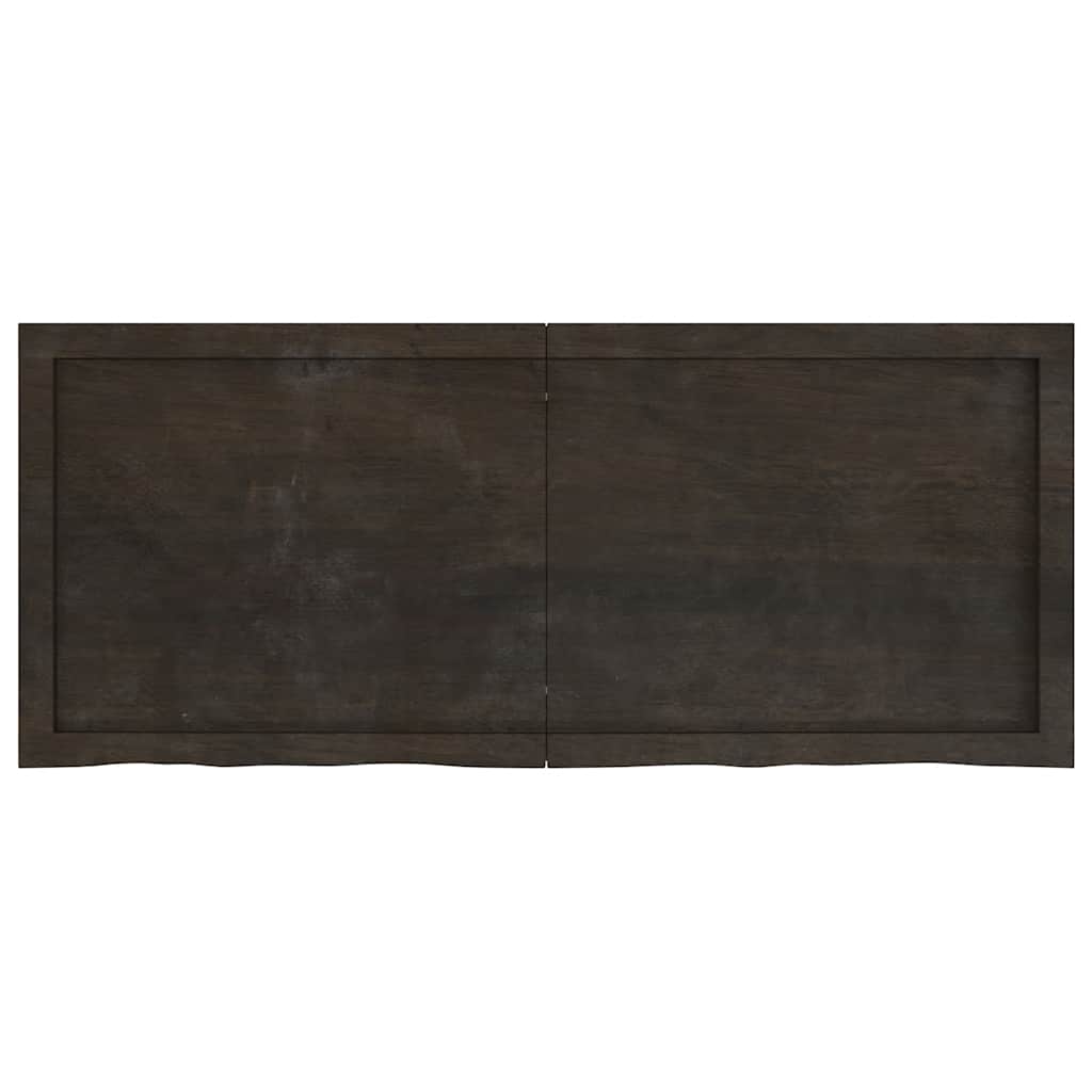 Wandregal Dunkelbraun 120x50x(2-4)cm Massivholz Eiche Behandelt