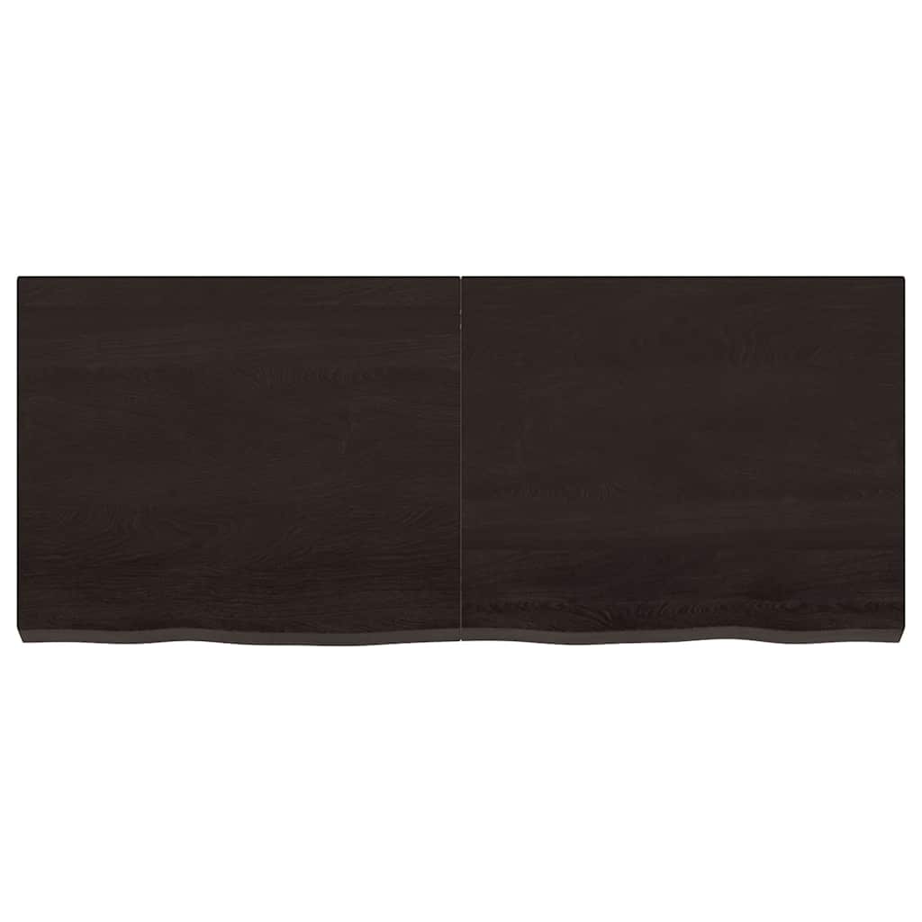 Wandregal Dunkelbraun 120x50x(2-6)cm Massivholz Eiche Behandelt