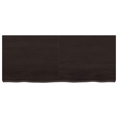 Wandregal Dunkelbraun 120x50x(2-6)cm Massivholz Eiche Behandelt