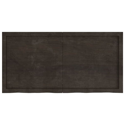 Wandregal Dunkelbraun 120x60x(2-4)cm Massivholz Eiche Behandelt