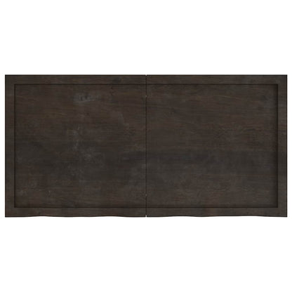 Wandregal Dunkelbraun 120x60x(2-6)cm Massivholz Eiche Behandelt