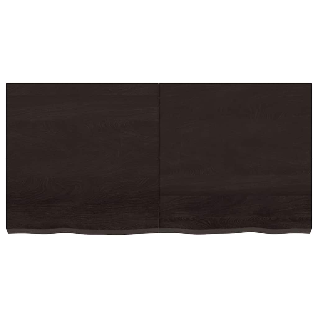 Wandregal Dunkelbraun 120x60x(2-6)cm Massivholz Eiche Behandelt