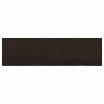 Wandregal Dunkelbraun 140x40x(2-6)cm Massivholz Eiche Behandelt