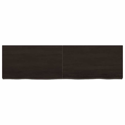 Wandregal Dunkelbraun 140x40x(2-6)cm Massivholz Eiche Behandelt