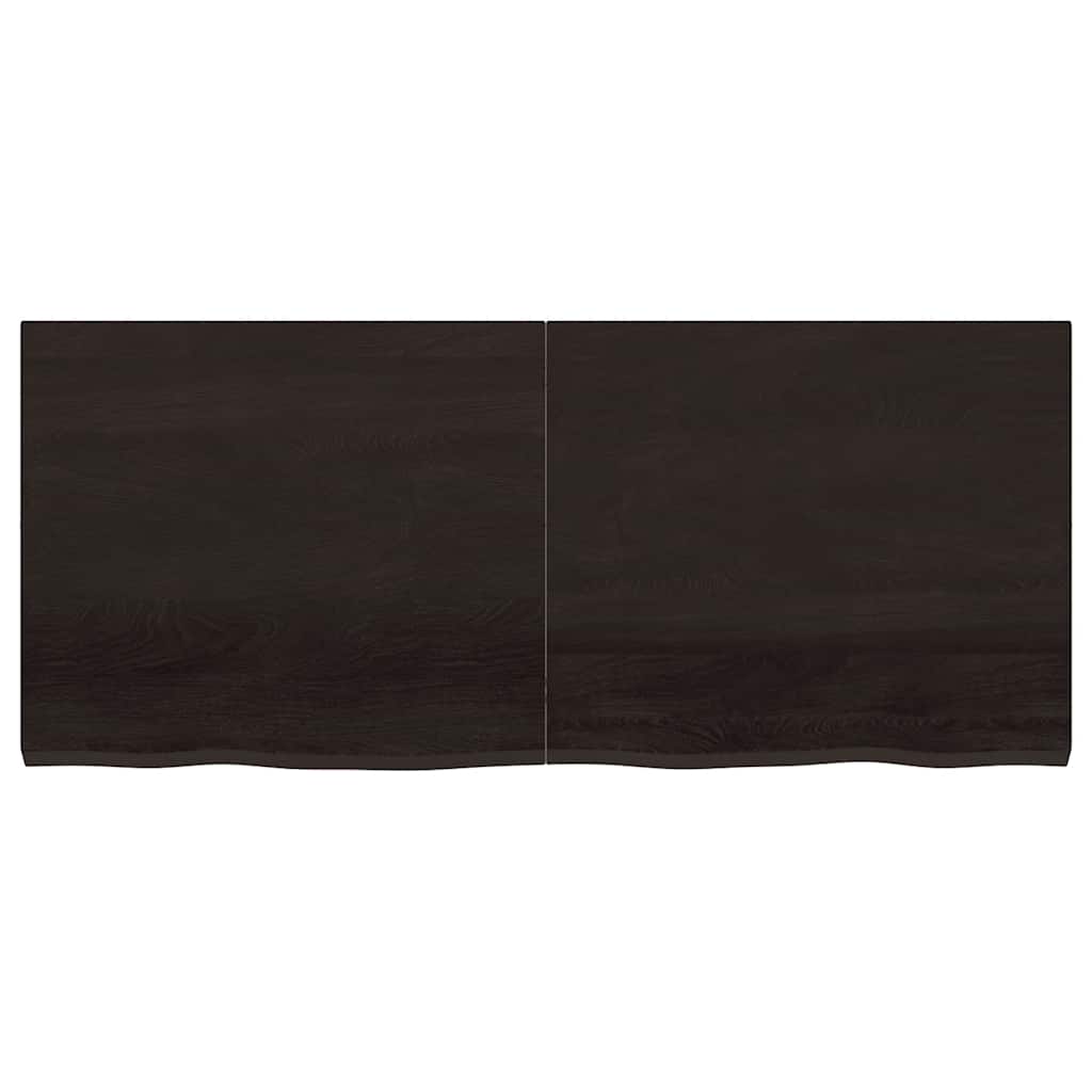 Wandregal Dunkelbraun 140x60x(2-4)cm Massivholz Eiche Behandelt