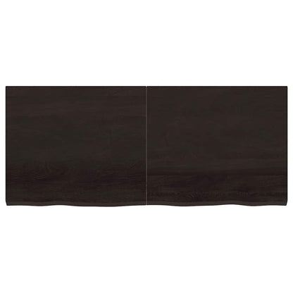 Wandregal Dunkelbraun 140x60x(2-4)cm Massivholz Eiche Behandelt