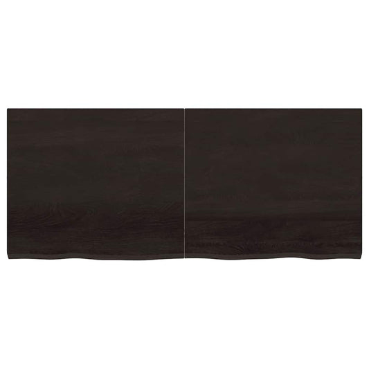 Wandregal Dunkelbraun 140x60x(2-4)cm Massivholz Eiche Behandelt