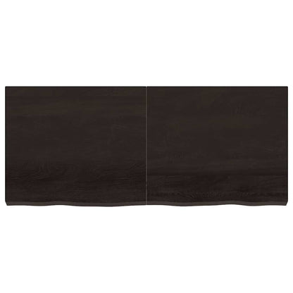 Wandregal Dunkelbraun 140x60x(2-6)cm Massivholz Eiche Behandelt